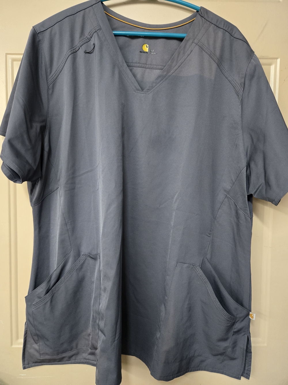 Carhartt Women's Grey V-Neck Scrub Top